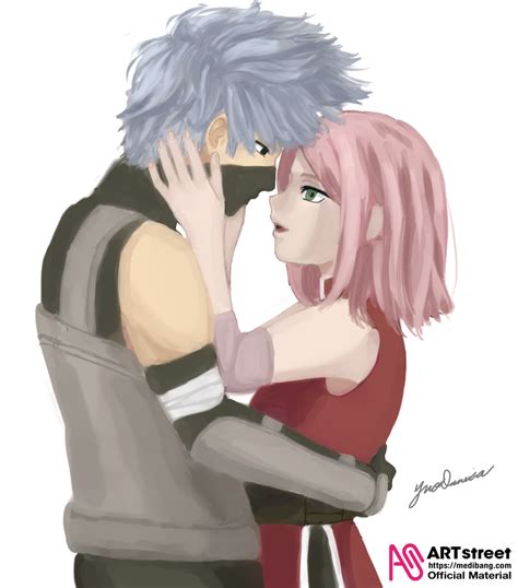 kakashi and sakura|sakura and kakashi kiss.